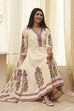 Beige Cotton Printed Anarkali Suit Set image number 0