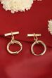 Gold Plated Brass T-Bar Hoop Drop Earrings image number 2