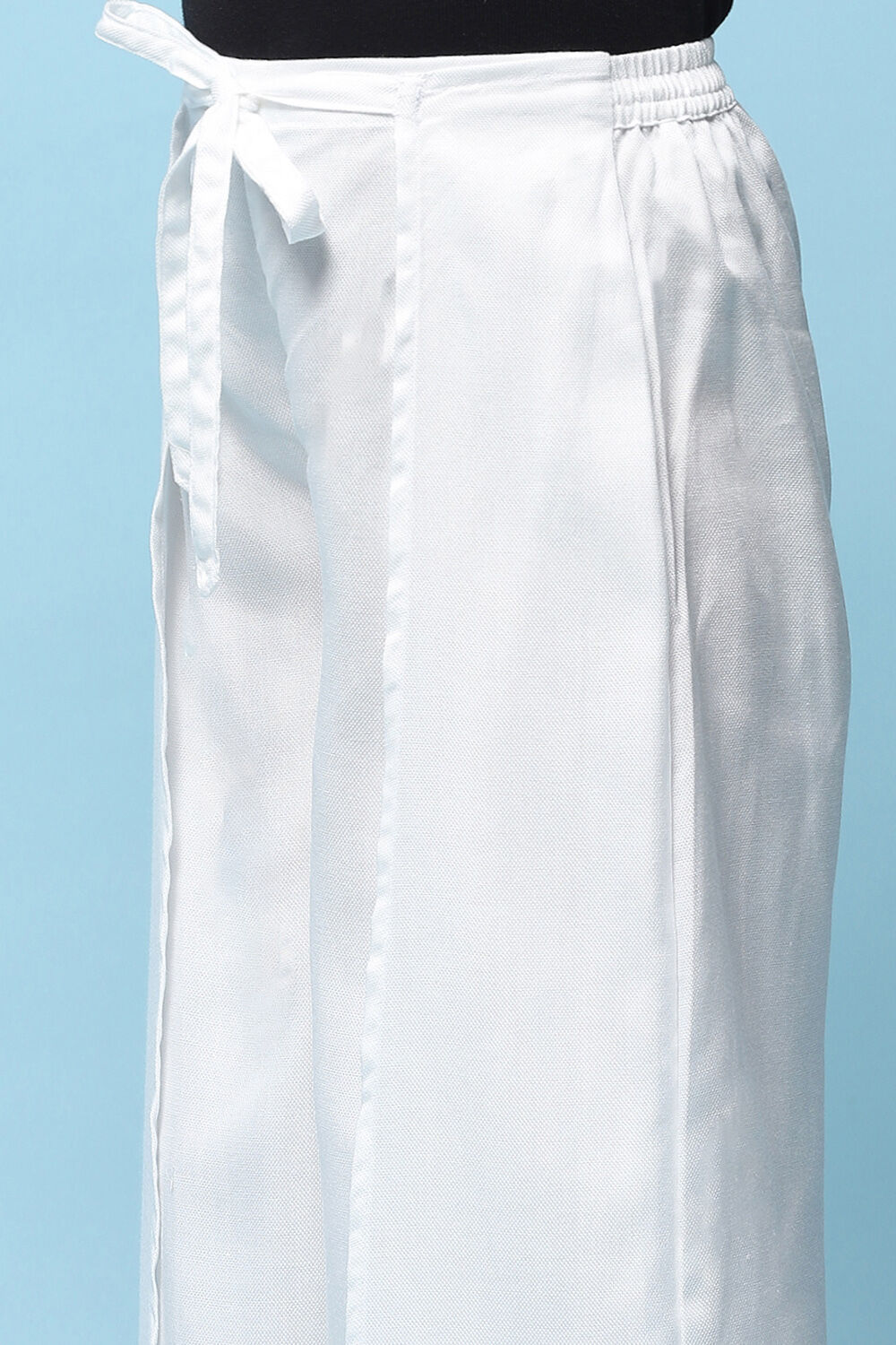 White Tencel Dobby Flared Pants image number 1