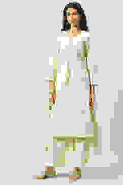 Natural Cotton Asymmetric Set Kurta Palazzo Suit Set image number 0