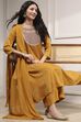 Mustard Viscose Rayon Straight Dyed Suit Set