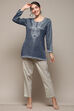 Green Cotton Blend Printed Straight Kurti image number 0