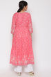 Pink Cotton Tiered Printed Kurta image number 5