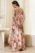 Beige Floral Printed Strappy Relaxed Maxi Dress image number 4