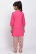 Pink Cotton Straight Kurta Salwar Suit Set image number 4
