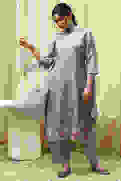 Teal Tissue Machine Embroidered Unstitched Suit Set image number 1