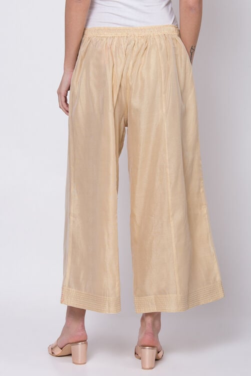 Beige Poly Cotton Palazzo image number 4