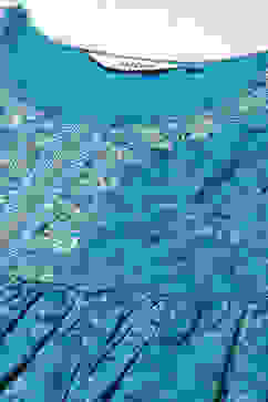 Teal Blue Cotton Anarkali Kurta Garara Suit Set image number 1