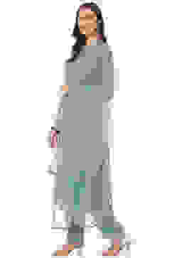 Multicolour Acrylic Unstitched Suit Set image number 6