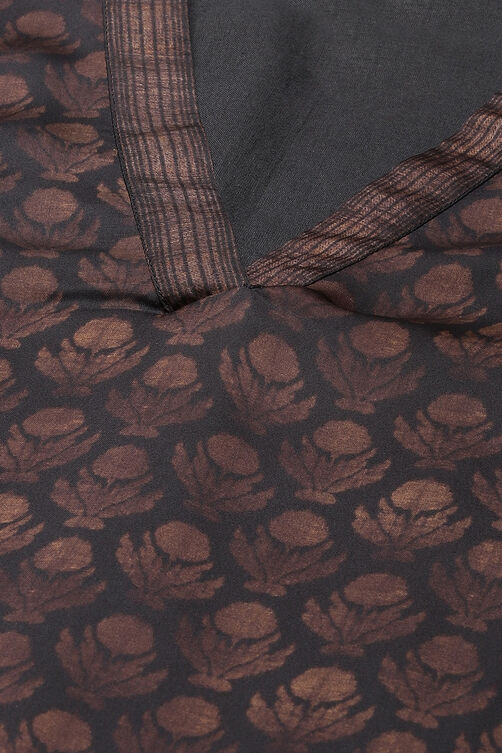 Charcoal Art Silk Straight Kurta Palazzo Suit Set image number 1