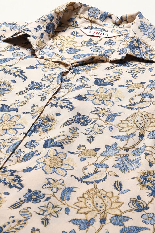 Off White & Red Rayon Printed 2 Piece Sleepwear Set image number 1