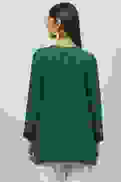 Green Poly Metallic Straight Printed Kurti image number 4