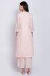 Peach Cotton Chikankari Kurta Palazzo Suit Set image number 5