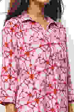 Pink Printed Straight Short Kurta image number 1