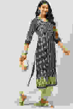 Indigo Straight Kurta image number 5