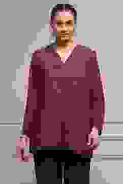 Maroon Black Polyester Straight Printed Kurta image number 5