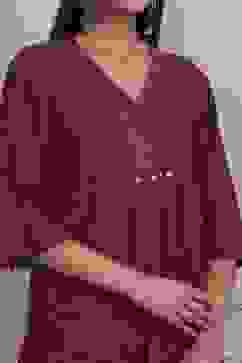 Purple Printed Straight Suit Set image number 1