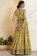 Yellow Cotton Straight Lehenga Set image number 6