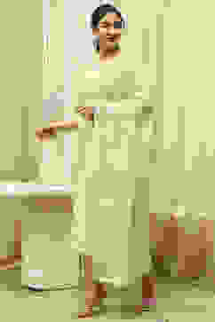 Lime Cotton Machine Embroidered Unstitched Suit Set image number 4