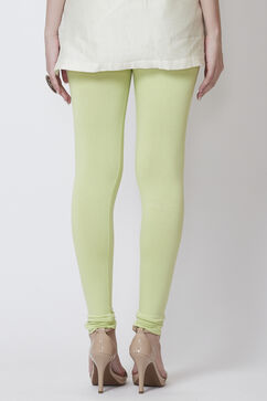 Moss Green Viscose Lycra Solid Leggings image number 5
