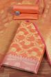 Pink Cotton Printed Embroidered Unstitched Suit Set image number 0