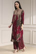Berry Printed Straight Kurta Set image number 3