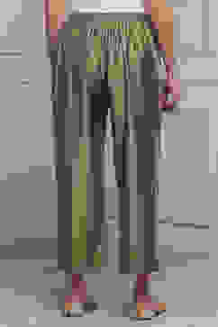 Gold Polyester Straight Palazzos image number 5