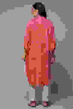 Red Rayon Straight Printed Kurta image number 2