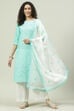 Pink Printed Cotton Straight Kurta Palazzo Suit Set image number 0