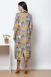 Lavender Straight Cotton Flax Printed Kurta image number 4