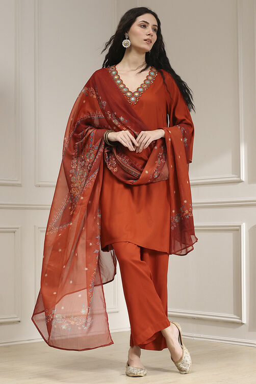 Black Solid Relaxed Straight Suit Set image number 0