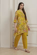 Yellow Viscose Chanderi Asymmetric Suit Set image number 5