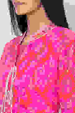 Pink Art Silk Front Open Kurta Churidar Suit Set image number 1