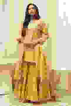 Ochre Yellow Embroidered Straight Suit Set image number 3