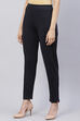 Navy Straight Poly Viscose Leggings image number 0