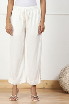 Off White Rayon Palazzo image number 4