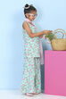 Mint Green Cotton Printed Straight Suit Set image number 0