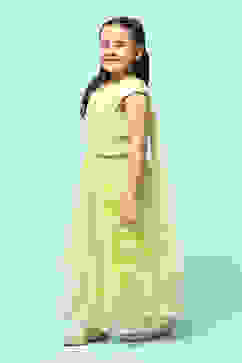 Green Nylon Embroidered Suit Set image number 4