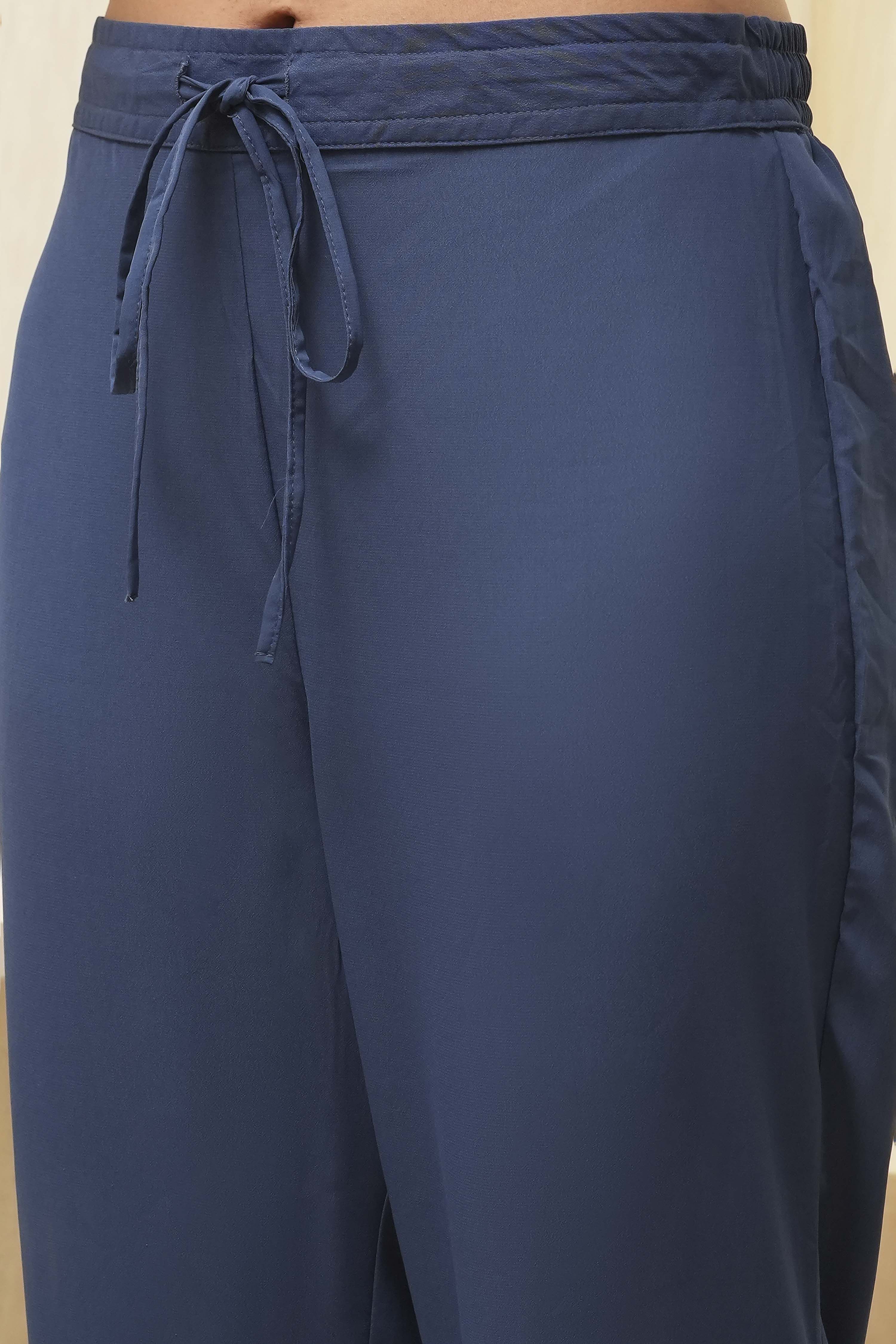 Grey & Pink Art Silk Straight Kurta Pant Suit Set image number 2