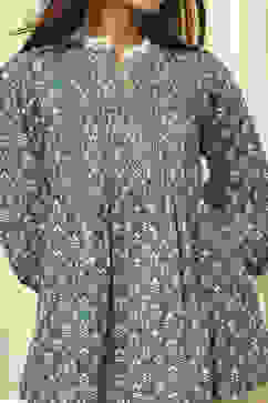 Green Cotton Printed Short A-Line Kurta image number 1