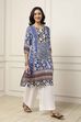 Blue Viscose Rayon Floral Printed Straight Kurta image number 4