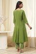 Rust Cotton Yarn-Dyed Kalidar Suit Set image number 4