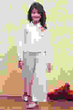 White Cotton Floral Printed Top and Pant Set image number 6