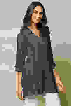 Indigo LIVA Straight Printed Kurta image number 5