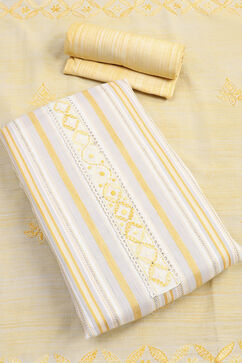 Orange Cotton Unstitched Suit Set image number 3
