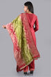 Red Muslin Cotton Easy Stitch Suit Set image number 6