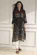 Black Viscose Rayon Straight Printed Kurta image number 0