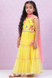 Lime Yellow Art Silk Lehenga Set image number 0