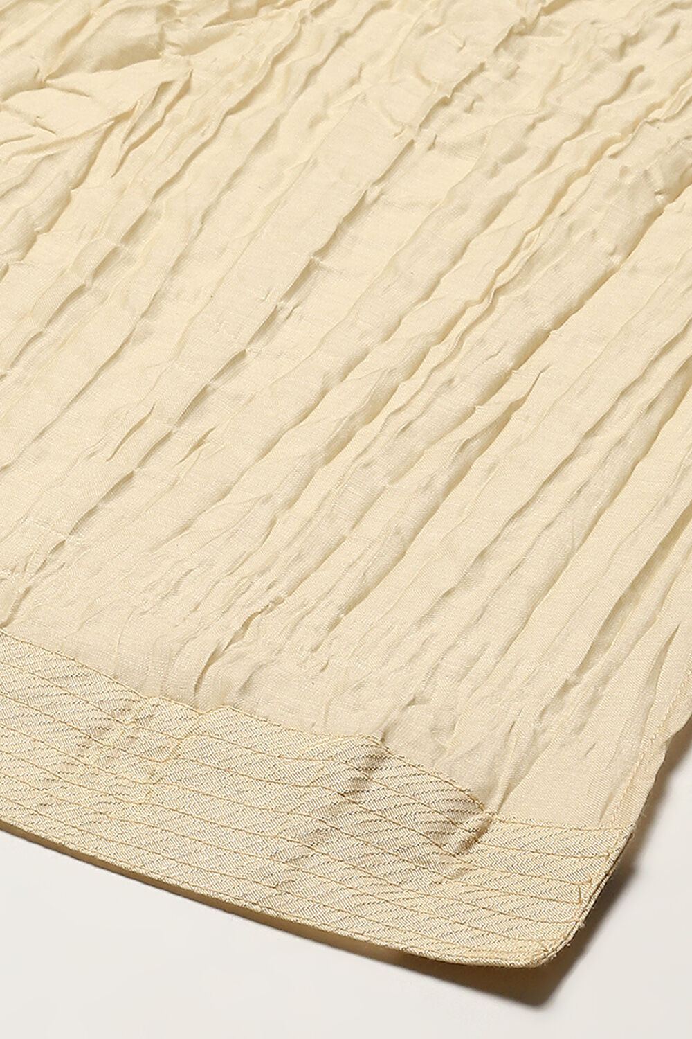 Beige Cotton Blend Straight Kurta Suit Set image number 3