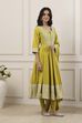 Green Cotton Kalidar Suit Set image number 5